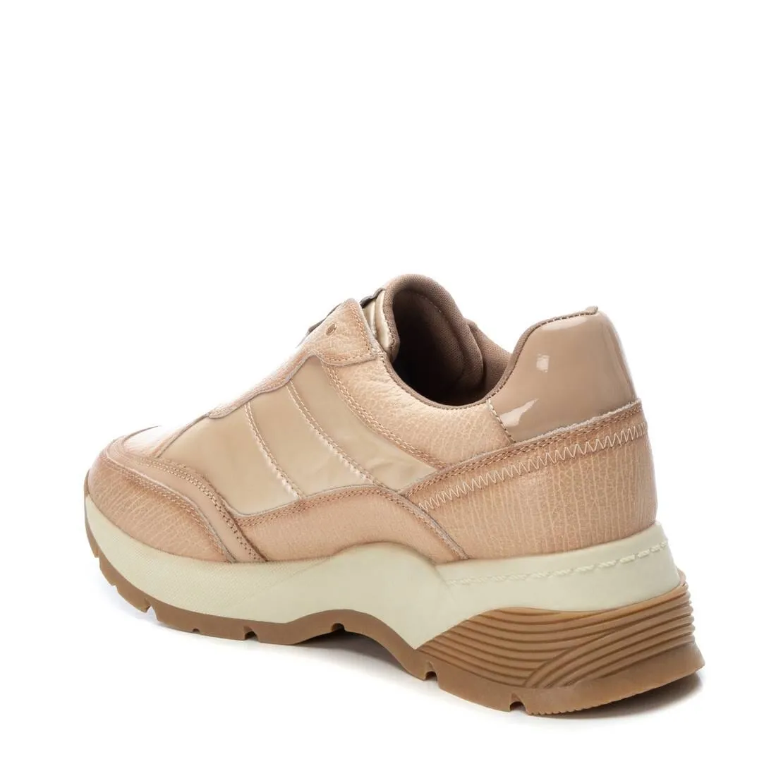 161167 Spanish Leather sneakers with cushioned sole in Champagin