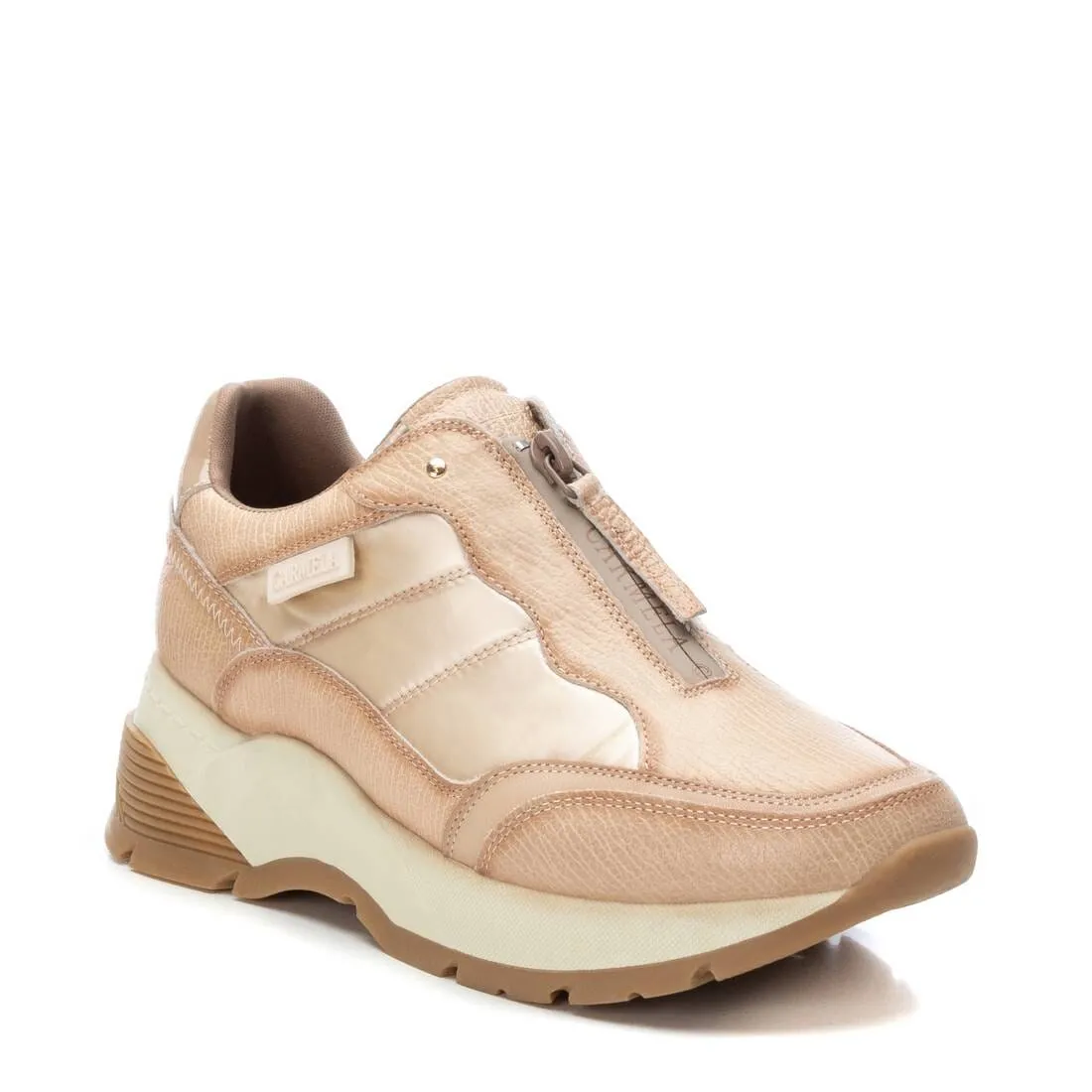 161167 Spanish Leather sneakers with cushioned sole in Champagin