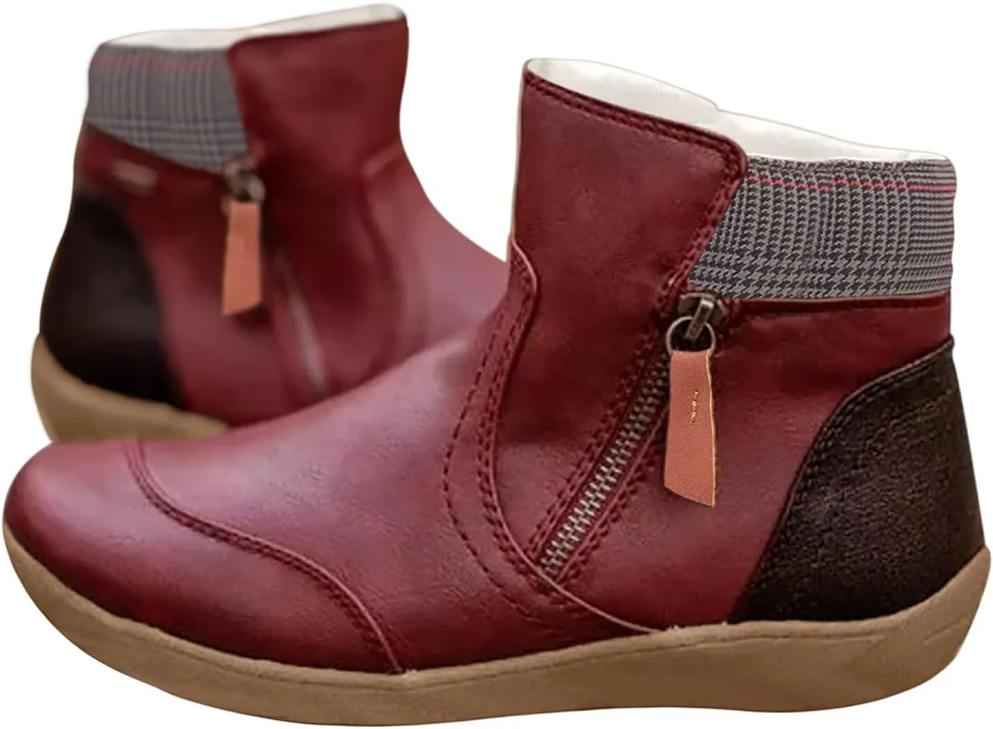 2023 New Women Winter Non-Slip Waterproof Snow Plush Ankle Boots Womens Winter Ankle Snow Boots Womens Slip on Winter Boots Wide Boots for Snow and Ice Women Botas Para La Nieve Para Mujeres