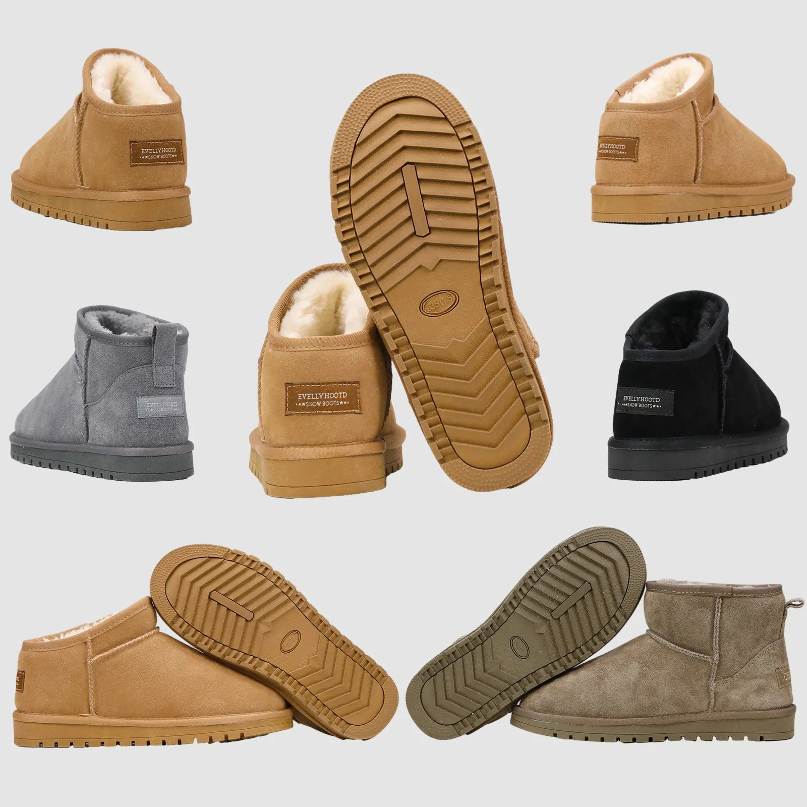 #5899/#5854/#7111 Classic Ankle A | Flat Padded Ankle Snow Boots