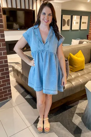 Accomplish Your Goals Denim Dress
