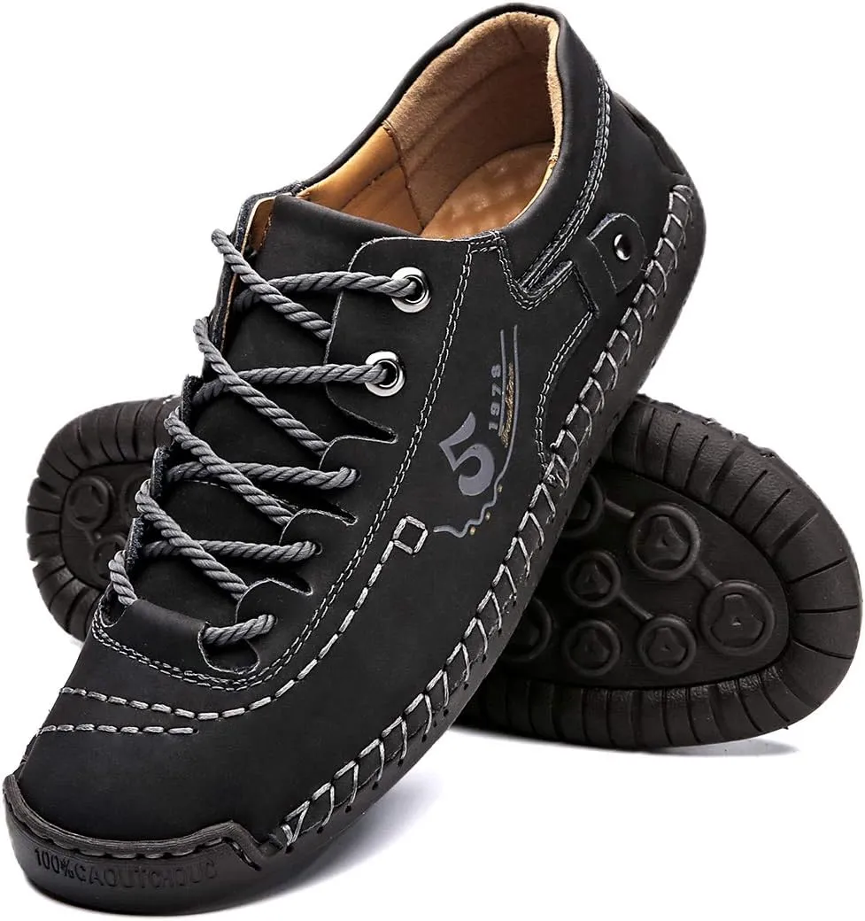 alcubieree Mens Leather Casual Shoes Comfortable Fashion Sneakers Loafers Lightweight Dress Walking Driving Shoes for MenSize 7.5-13