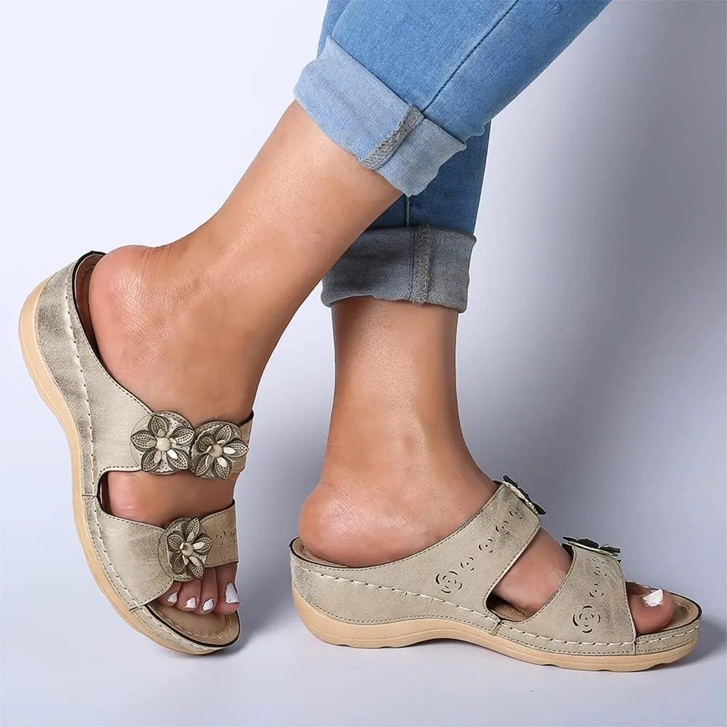 AMDBEL Sandals for Women 2024 Comfortable Walking Slippers with Arch Support Anti-Slip Breathable Sandal Slip On Flip Flops
