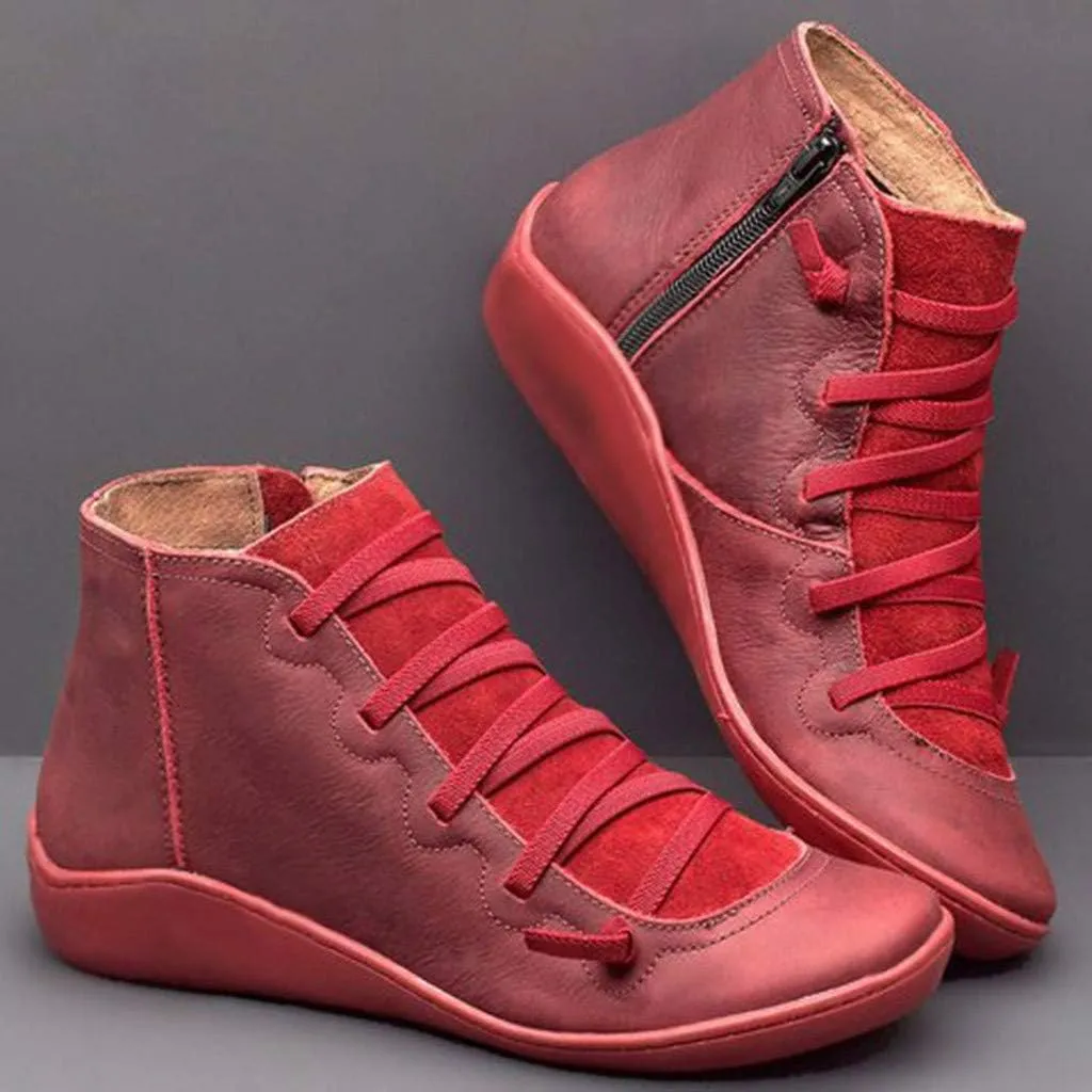 Ankle Boots for Women Fall Boots for Women 2024 Round Toe Casual Lace-up Women's Boots Shoe Side Zipper Comfortable