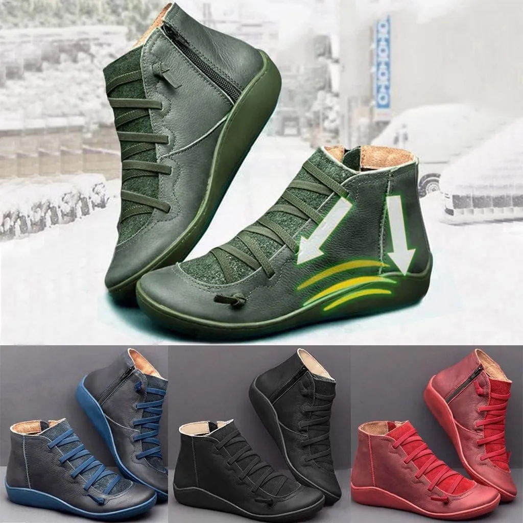 Ankle Boots for Women Fall Boots for Women 2024 Round Toe Casual Lace-up Women's Boots Shoe Side Zipper Comfortable