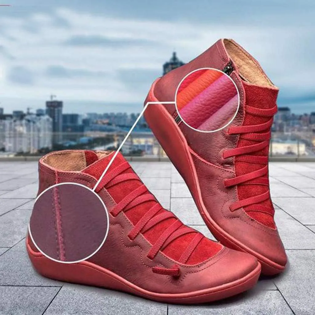 Ankle Boots for Women Fall Boots for Women 2024 Round Toe Casual Lace-up Women's Boots Shoe Side Zipper Comfortable