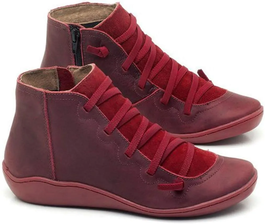 Ankle Boots for Women Fall Boots for Women 2024 Round Toe Casual Lace-up Women's Boots Shoe Side Zipper Comfortable
