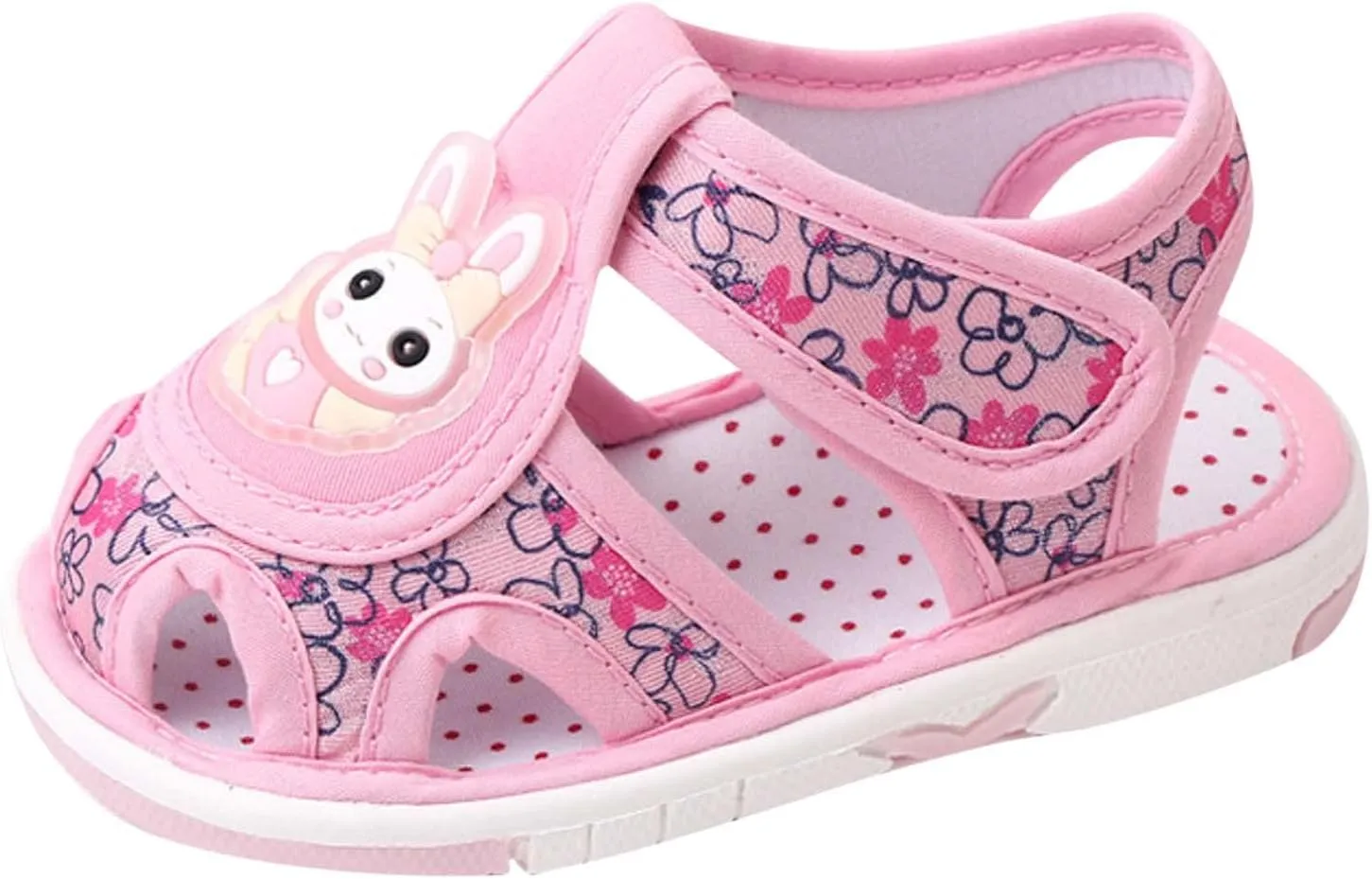Baby Boy Girl Cartoon Bunny First Walking Sandals Closed Toe Lightweight Non Slip Summer Sneakers Outdoor Footwear