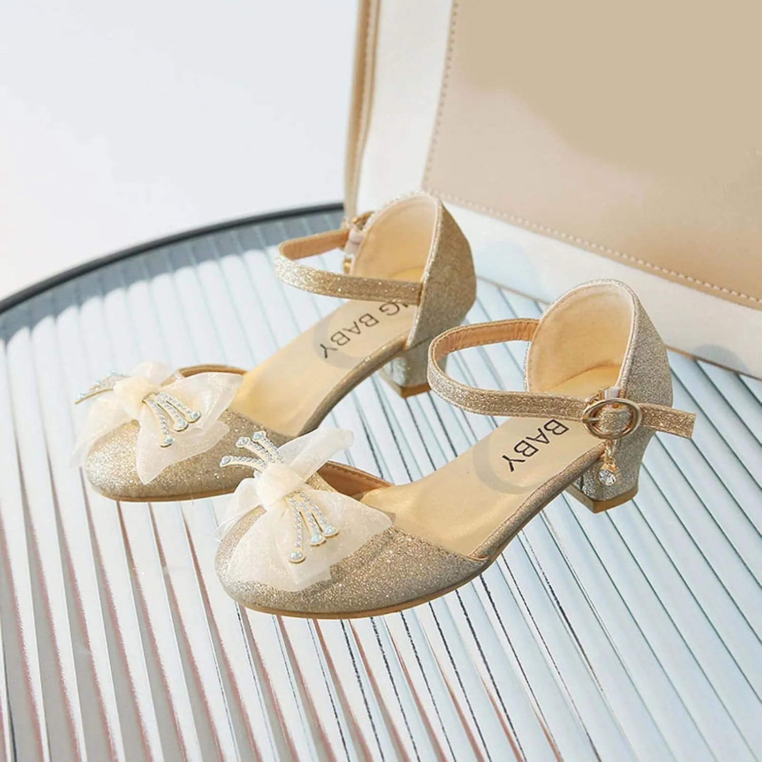 Baby Girl Children's Sandals Shoes Rhinestone Decoration Princess Slip On Shoes Casual Buckle Summer Sandals Party