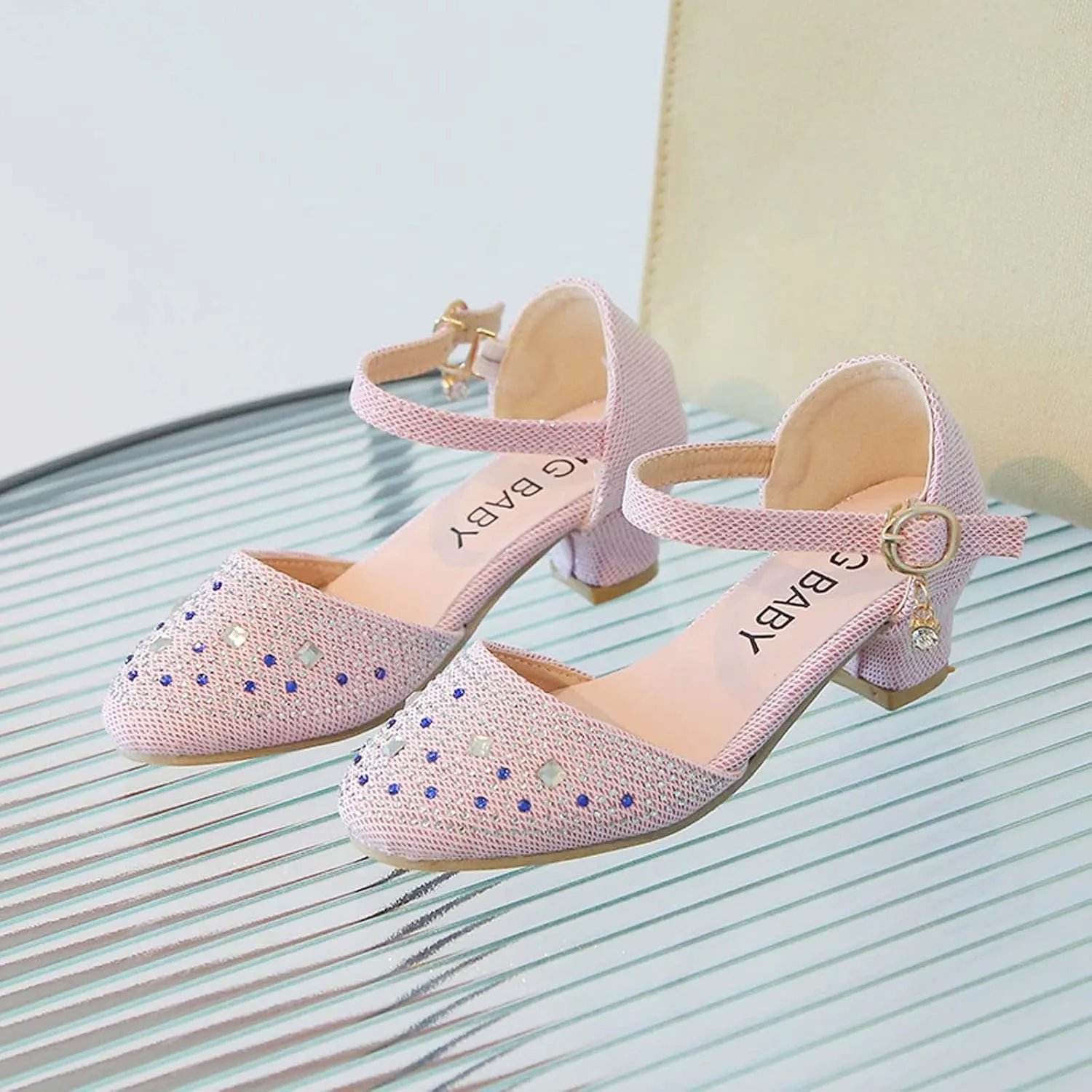 Baby Girl Children's Sandals Shoes Rhinestone Decoration Princess Slip On Shoes Casual Buckle Summer Sandals Party