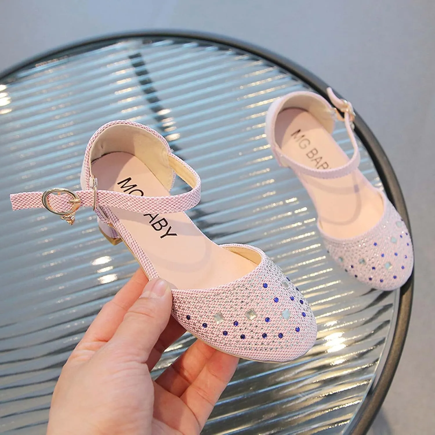 Baby Girl Children's Sandals Shoes Rhinestone Decoration Princess Slip On Shoes Casual Buckle Summer Sandals Party