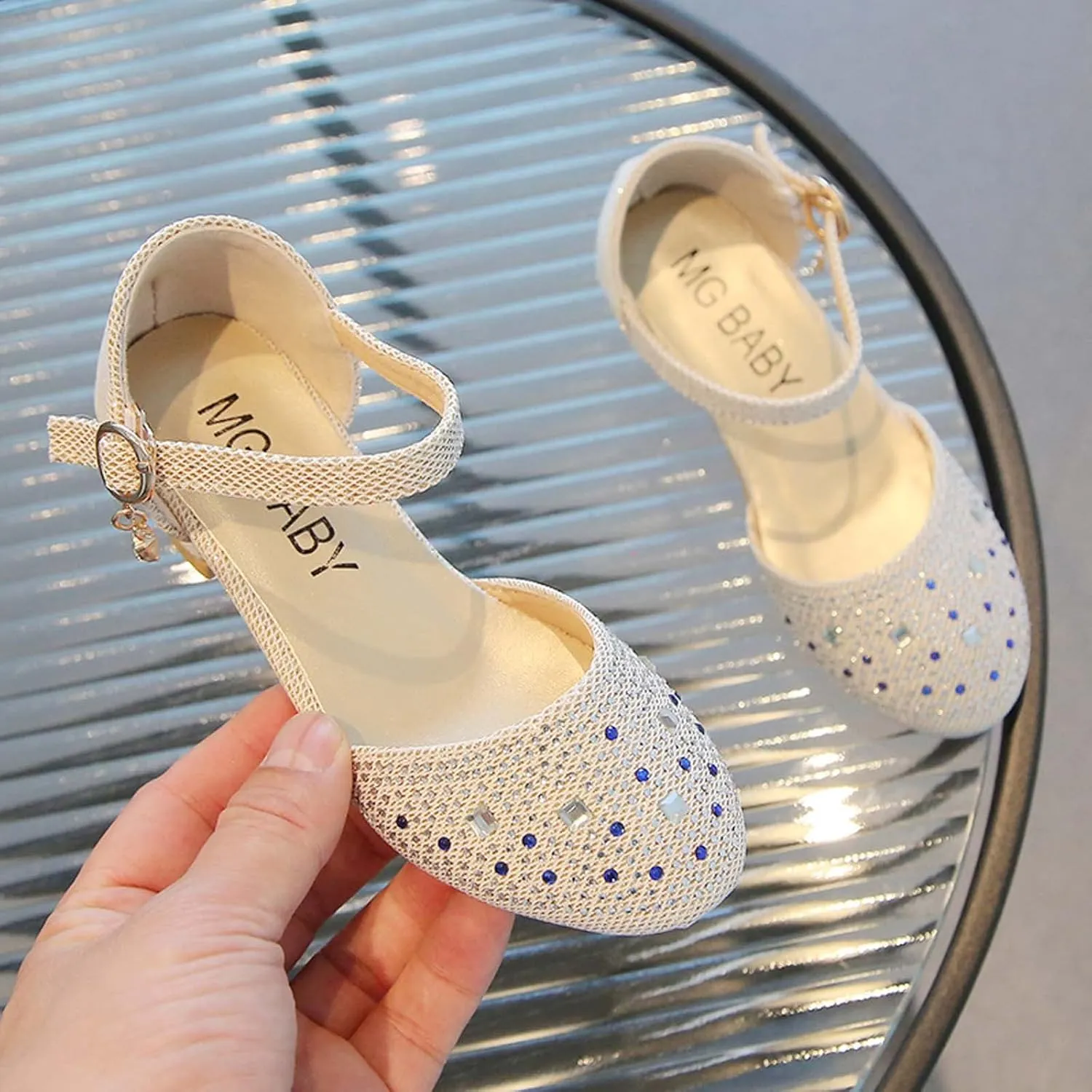 Baby Girl Children's Sandals Shoes Rhinestone Decoration Princess Slip On Shoes Casual Buckle Summer Sandals Party