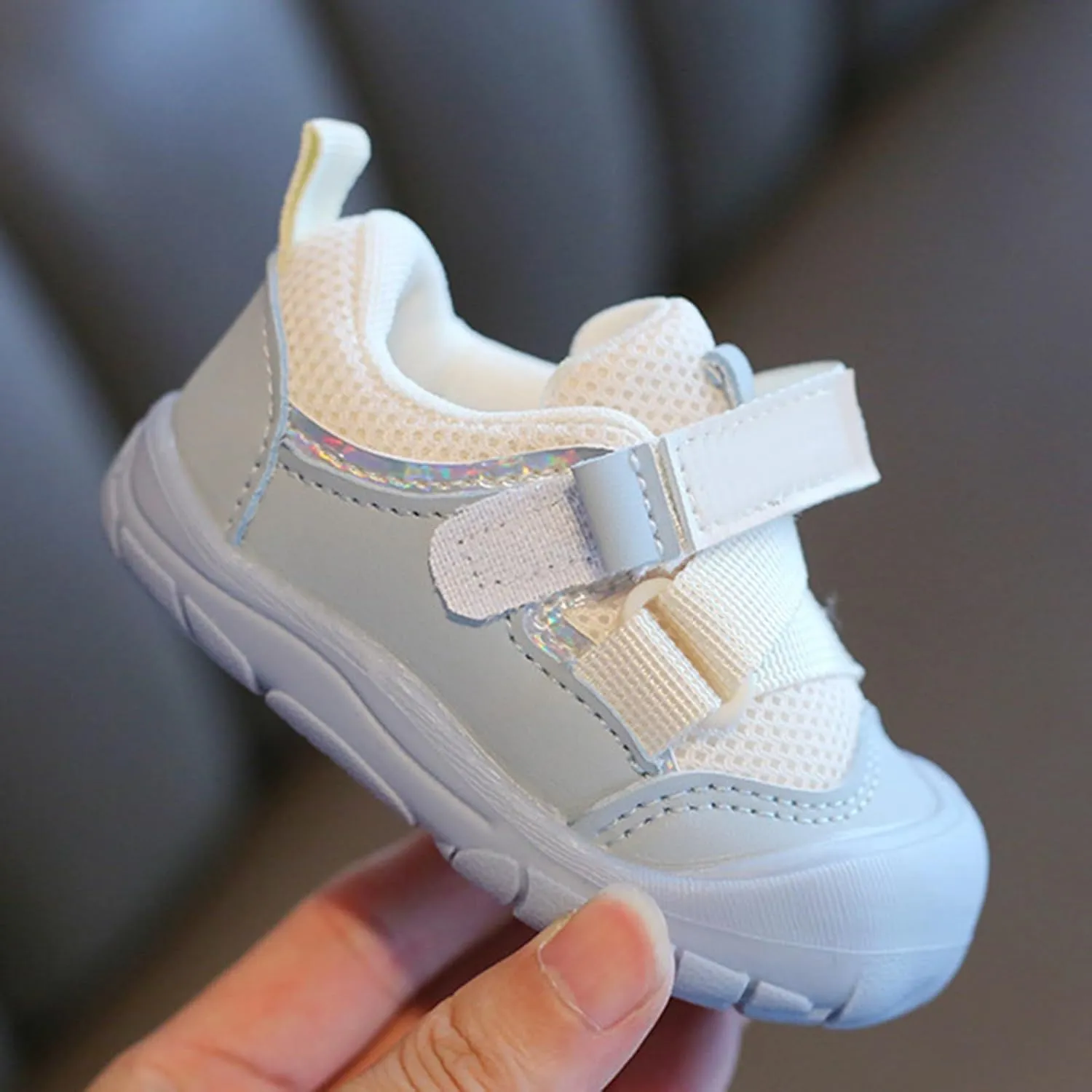 Baby Mesh Sneakers Toddler Boys Girls First Walkers Solid Sneakers Prewalkers Rubber Sole Comfortable Flat Shoes