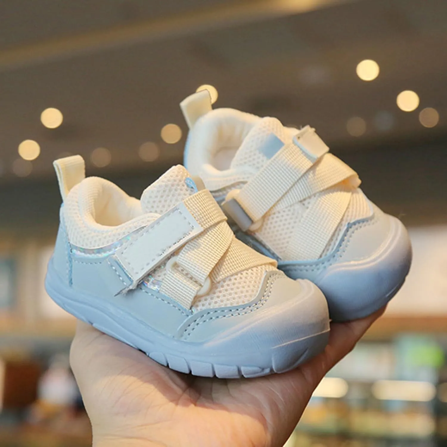 Baby Mesh Sneakers Toddler Boys Girls First Walkers Solid Sneakers Prewalkers Rubber Sole Comfortable Flat Shoes