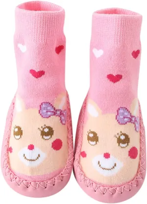 Baby Shoes Children Todller Shoes Autumn and Winter Boys and Girls Floor Sports Shoes and Socks Shoes Flat House Shoes