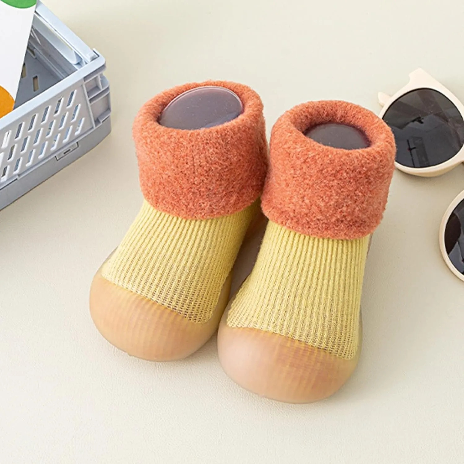 Baby Shoes Children Todller Shoes Autumn Winter Boys Girls Floor Sports Shoes Socks Shoes Flat House Shoes B