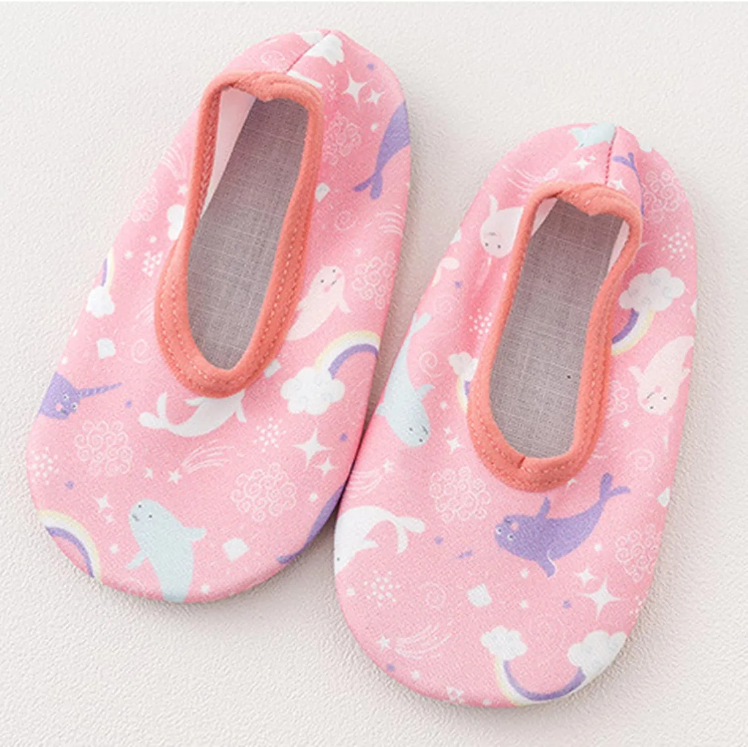 Baby Sock Shoes Water Shoes Baby Kids Socks Barefoot Shoes Swim Cartoon Non-Slip Girls Boys Baby Shoes White Shoes B