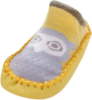 Baby Sock Shoes,Boys Girls Cartoon Shoes First Walking Shoes Non-Slip Socks Kids Floor Shoes White Shoes B