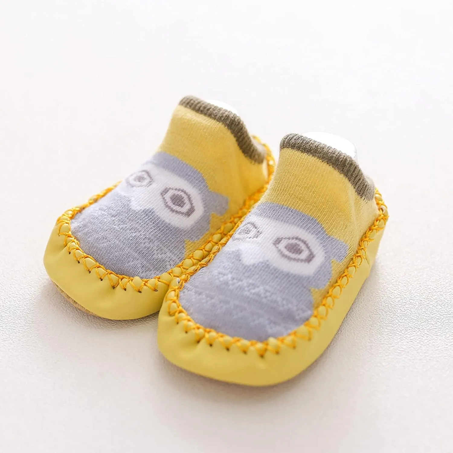 Baby Sock Shoes,Boys Girls Cartoon Shoes First Walking Shoes Non-Slip Socks Kids Floor Shoes White Shoes B