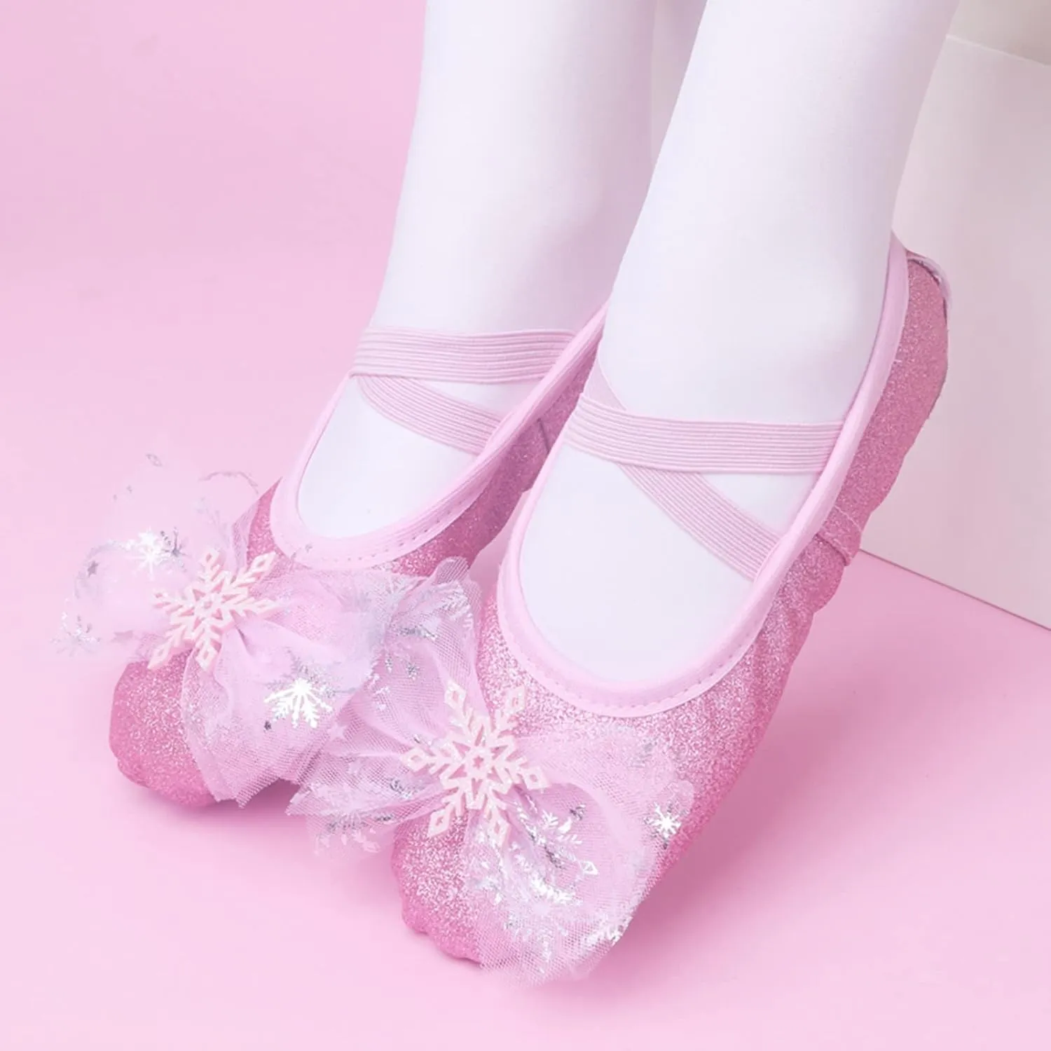 Ballet Shoes for Girls Soft Leather Ballet Slippers Warm Dance Yoga Shoes for Toddler Girls Slip On Dress Shoes