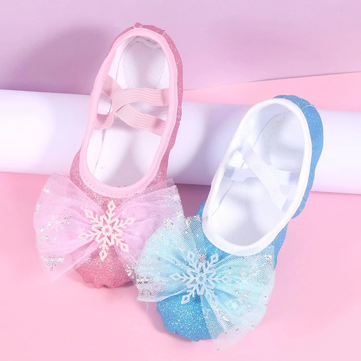 Ballet Shoes for Girls Soft Leather Ballet Slippers Warm Dance Yoga Shoes for Toddler Girls Slip On Dress Shoes