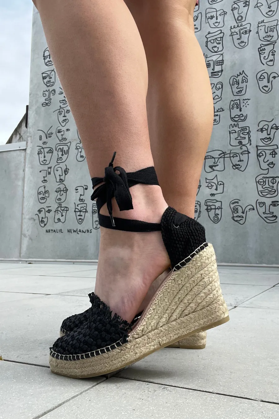 Basket Espadrille Wedge Black