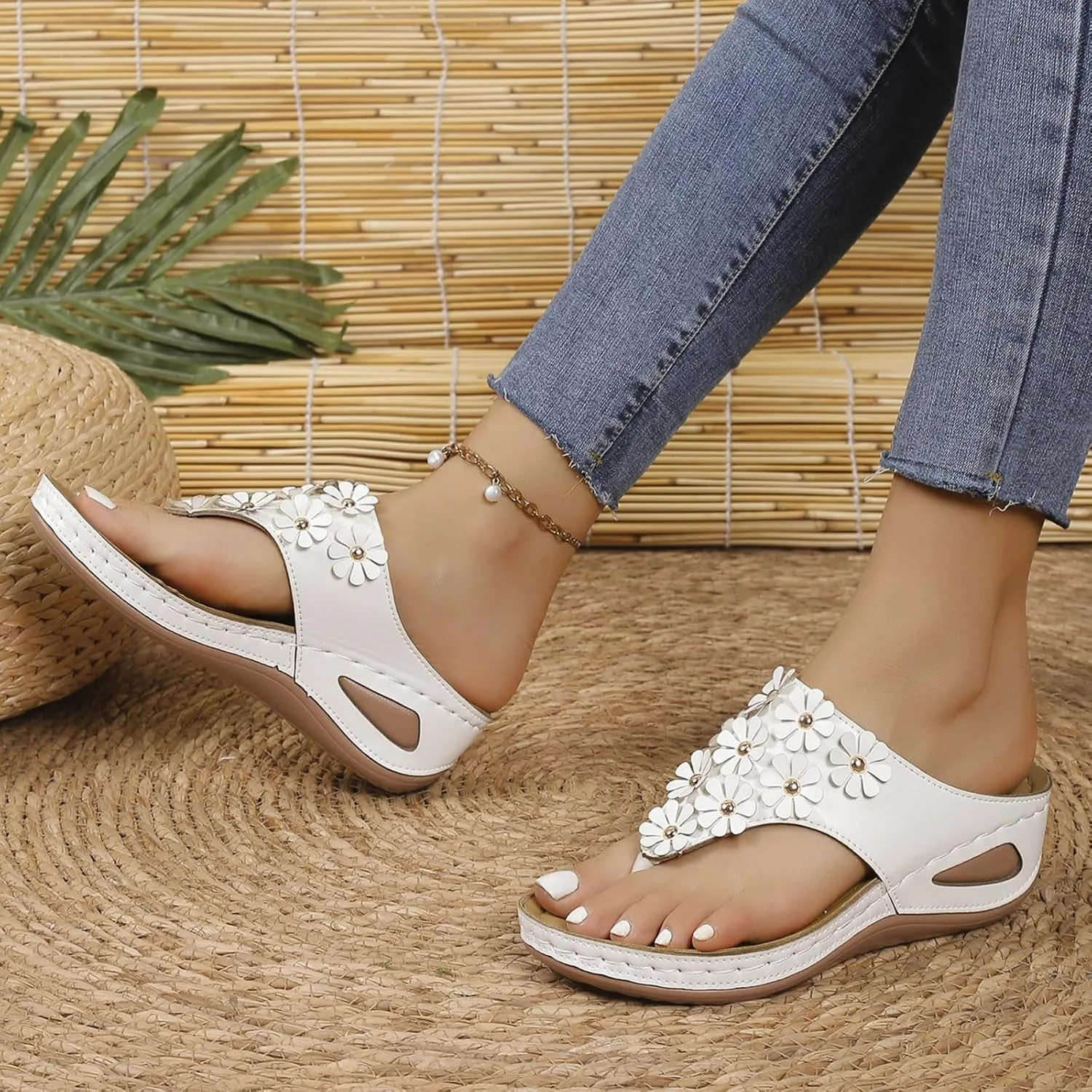 Beach Sandals for Woman Summer Comfortable Dress Flats Sandal Flat Sandal for Women Dressy Women Walking