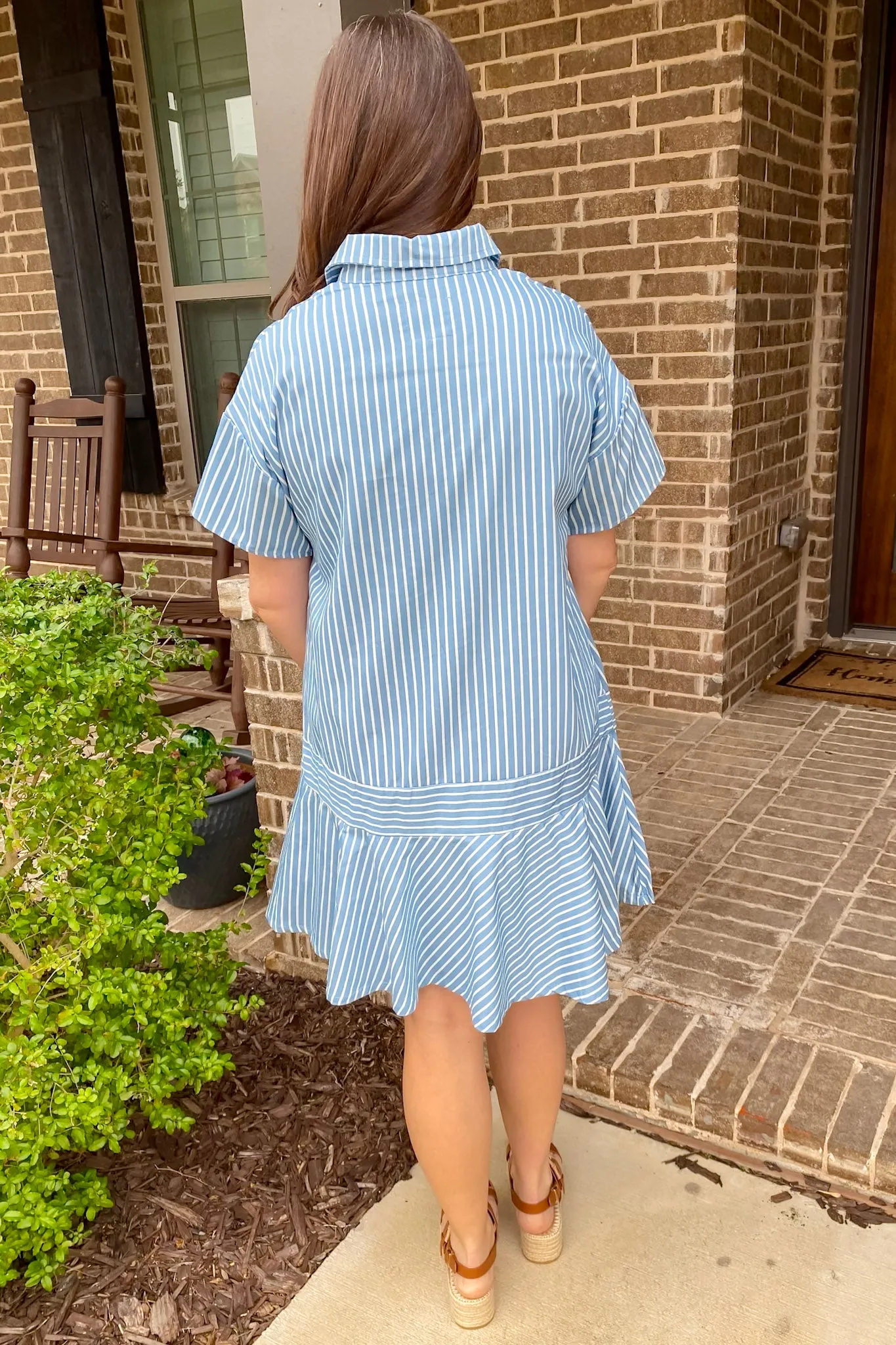 Better With You Light Denim Striped Dress