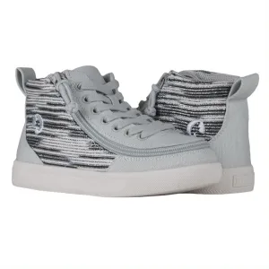 Billy Footwear (Kids) DR Fit - High Top DR Silver Streak Canvas Shoes