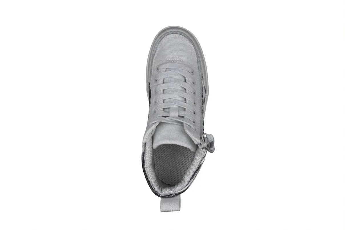 Billy Footwear (Kids) DR Fit - High Top DR Silver Streak Canvas Shoes
