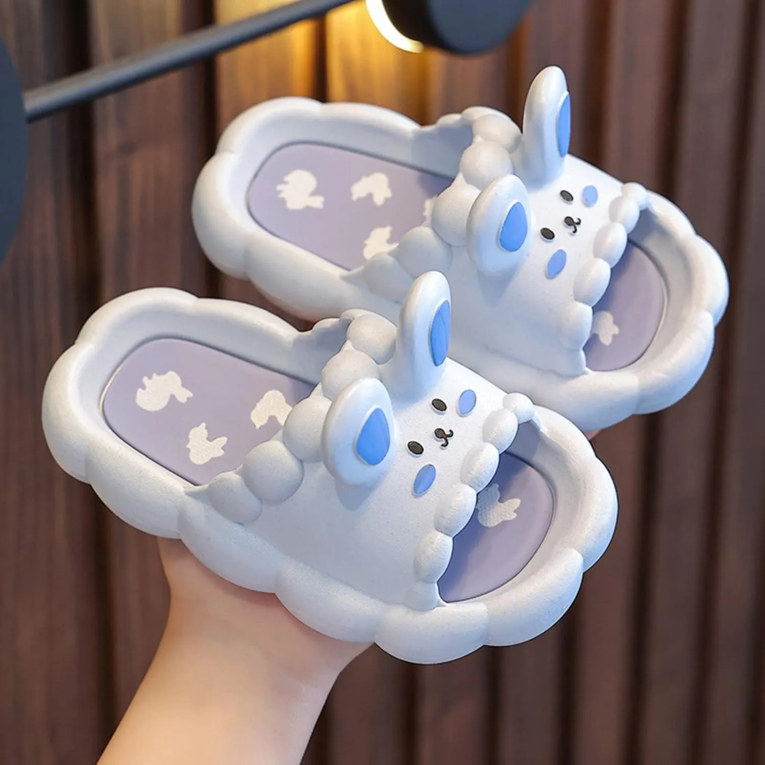 Boys Girls Cartoon Cloud Slippers Toddlers Cute Open Toe Shower Sandals Anti Slip Home Bathing Flip Flop Sandals