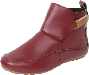 Cathalem Boots for Women,Arch Support Booties Side Zip-up Vintage Leather Damping Shoes Flat Heel Booties