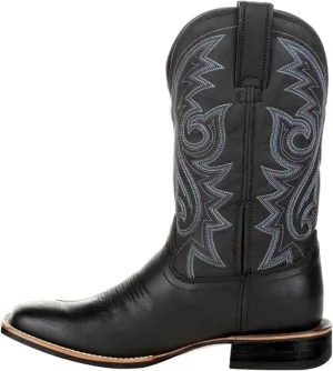 Cathalem Cowboy Boots for Women Mid Calf Cowgirl Boots Square Toe Chunky Heel Embroidery Stitched Western Boots