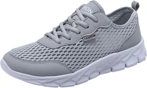 Cathalem Walking Shoes for Men Woven Orthopedic Breathable Sneakers Slip On Arch Support Walking Shoes Casual Running Shoes