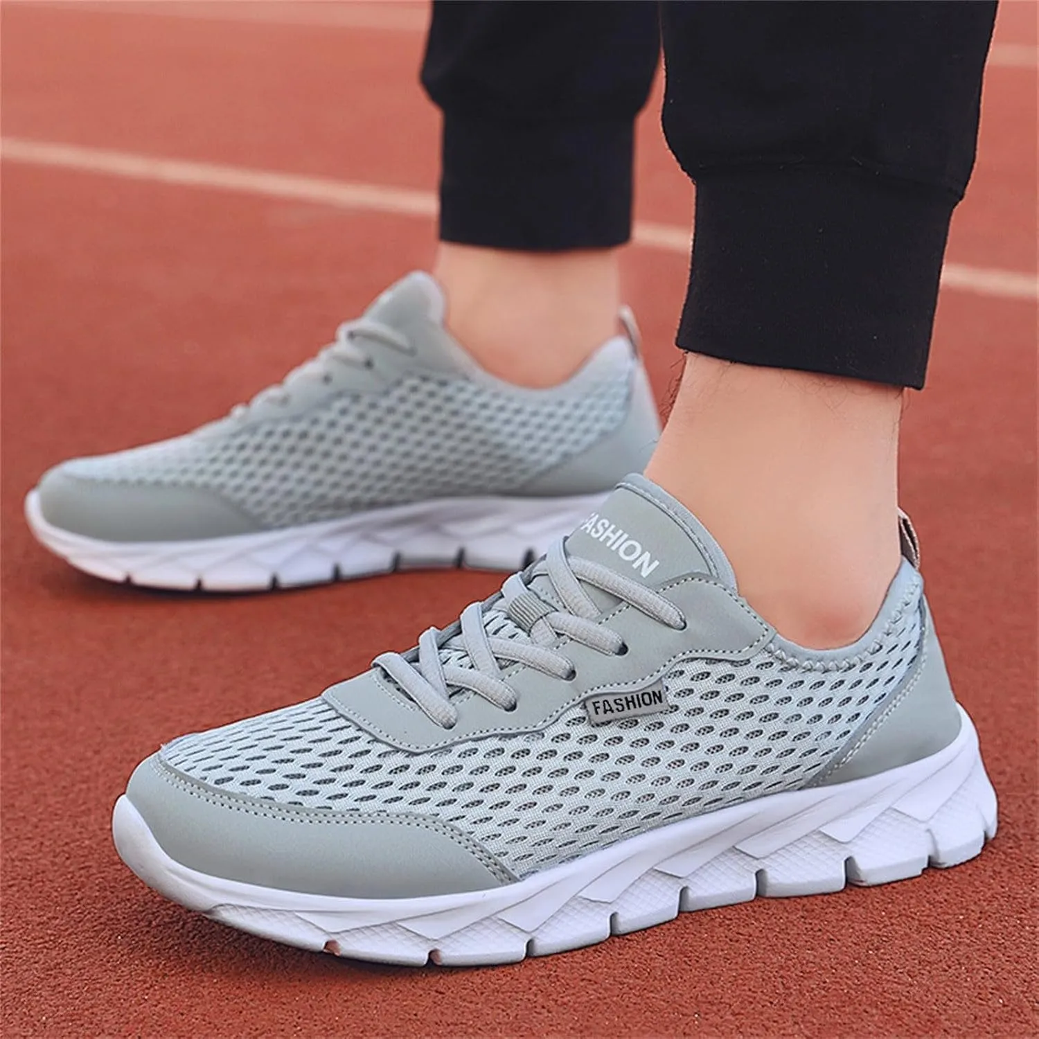 Cathalem Walking Shoes for Men Woven Orthopedic Breathable Sneakers Slip On Arch Support Walking Shoes Casual Running Shoes