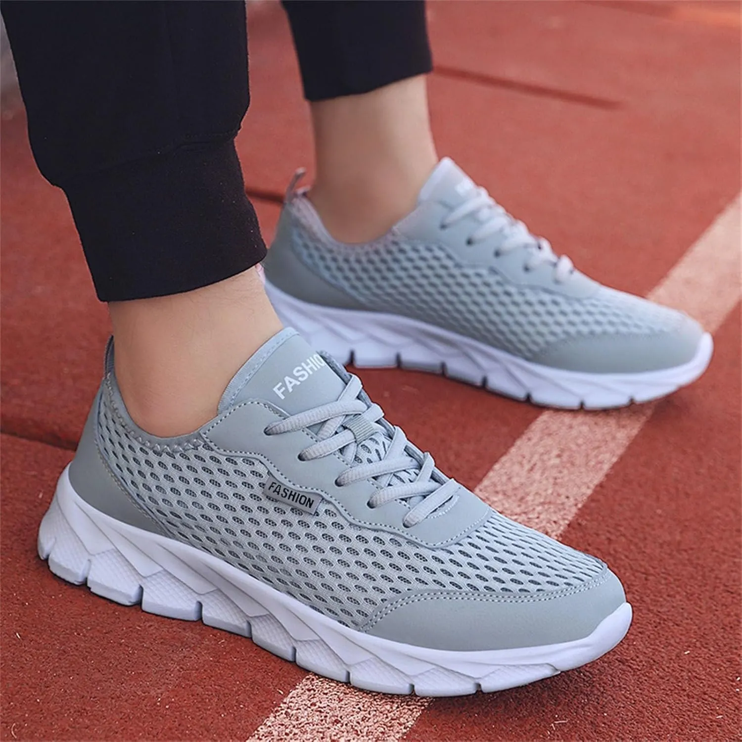 Cathalem Walking Shoes for Men Woven Orthopedic Breathable Sneakers Slip On Arch Support Walking Shoes Casual Running Shoes