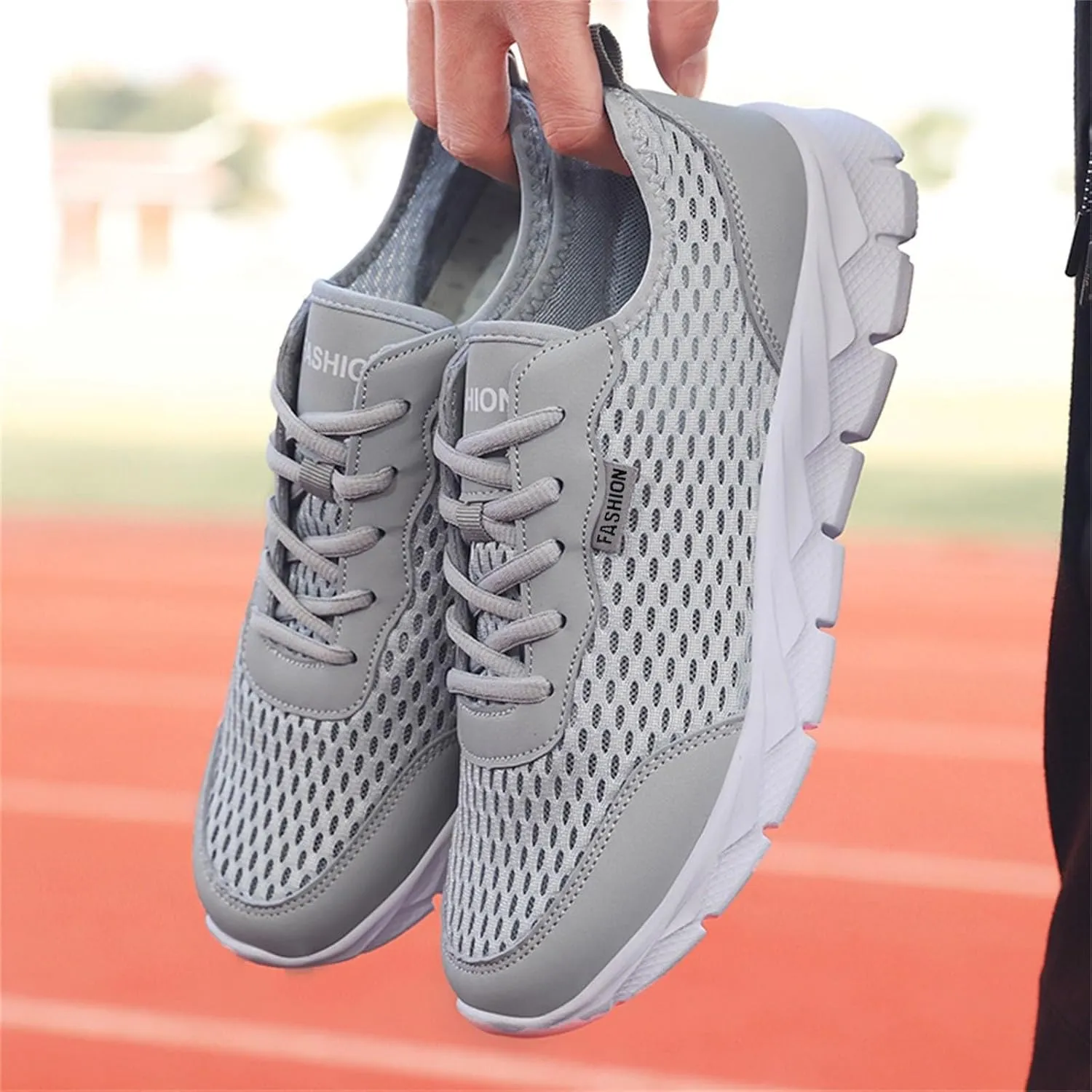 Cathalem Walking Shoes for Men Woven Orthopedic Breathable Sneakers Slip On Arch Support Walking Shoes Casual Running Shoes