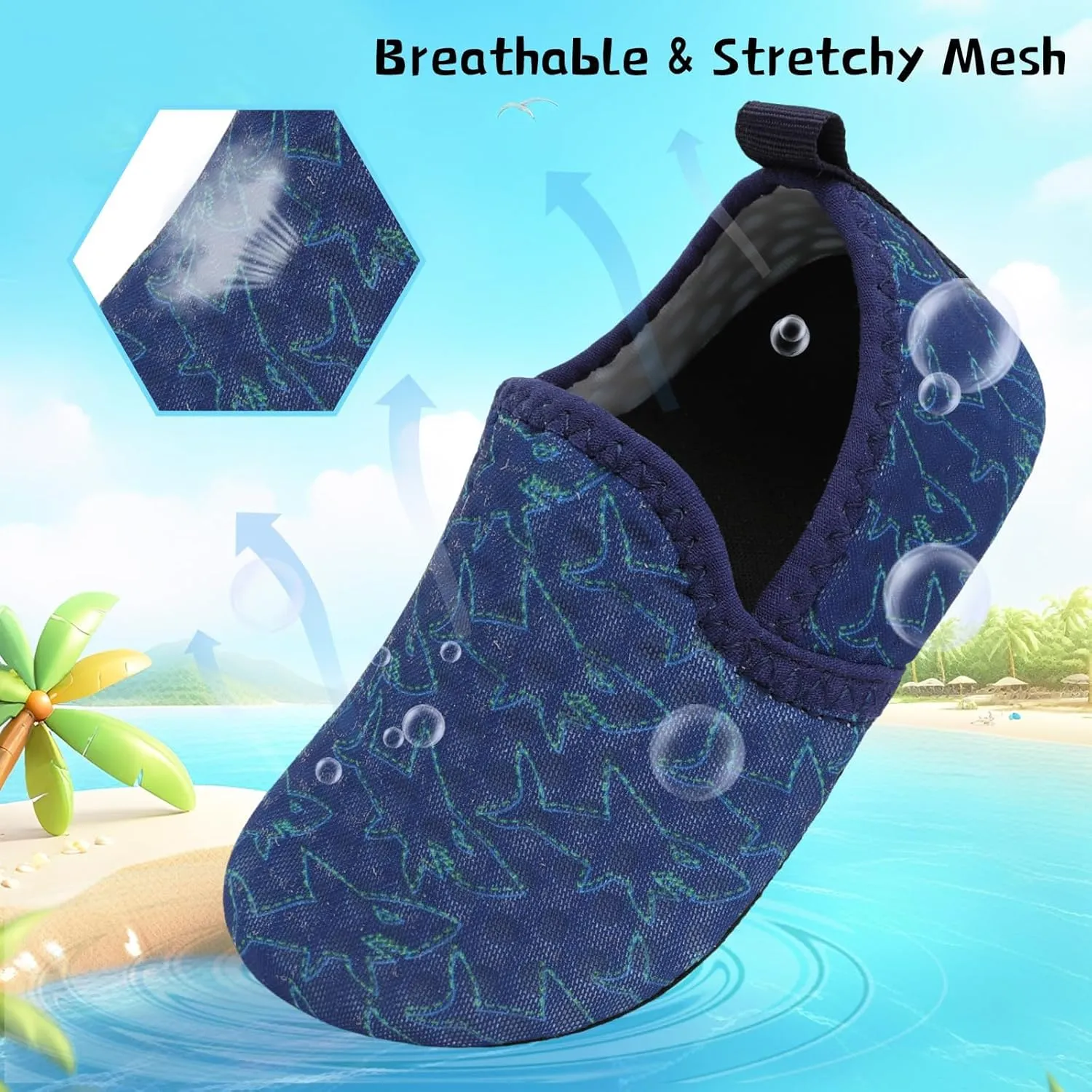 Centipede Demon Toddler Water Shoes for Girls Boys Kids Baby Beach Swim Aqua Socks Quick Dry Summer Sandals for Pool Outdoor Sports Barefoot Sock Shoe Rubber Soles Slippers