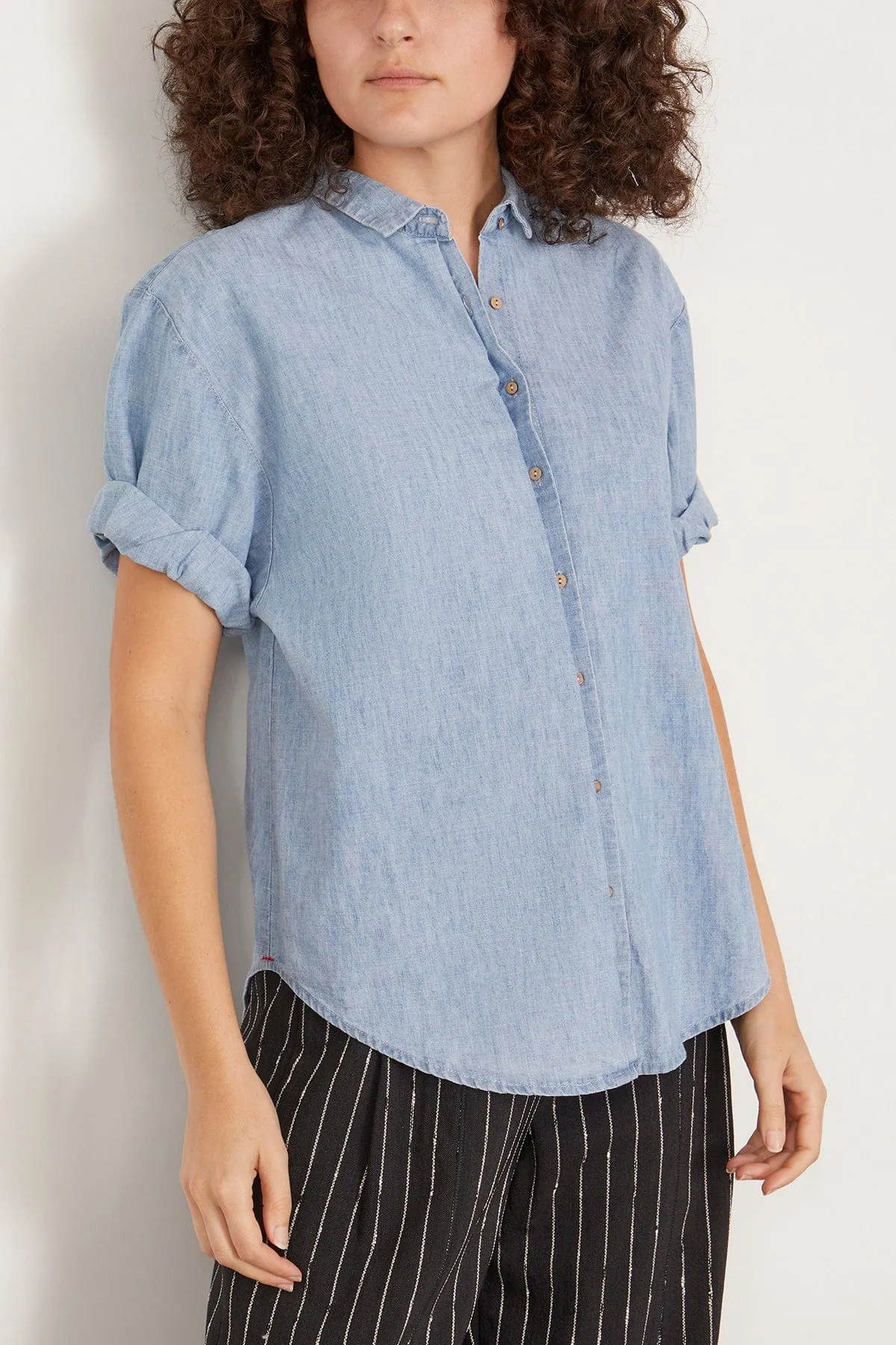 Channing Shirt in Dusty Blue
