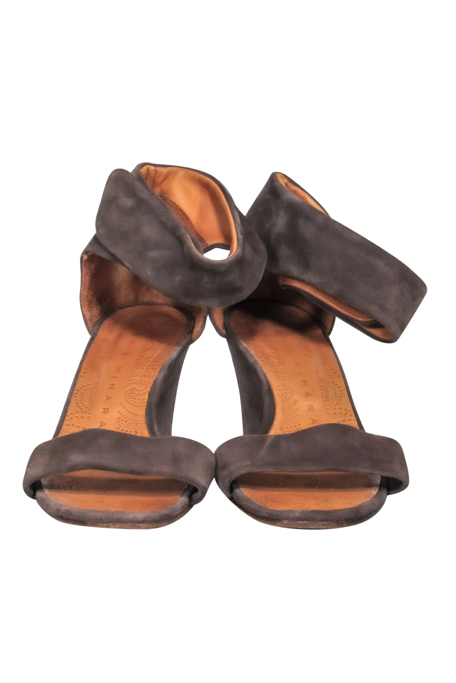 Chie Mihara - Olive Green Suede Anklestrap Wedges Sz 9