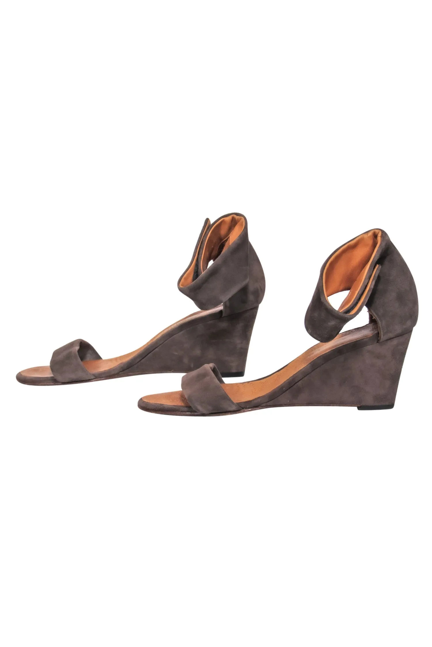 Chie Mihara - Olive Green Suede Anklestrap Wedges Sz 9