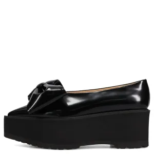 CHUNKY HEEL MOROE FLATS / BLACK