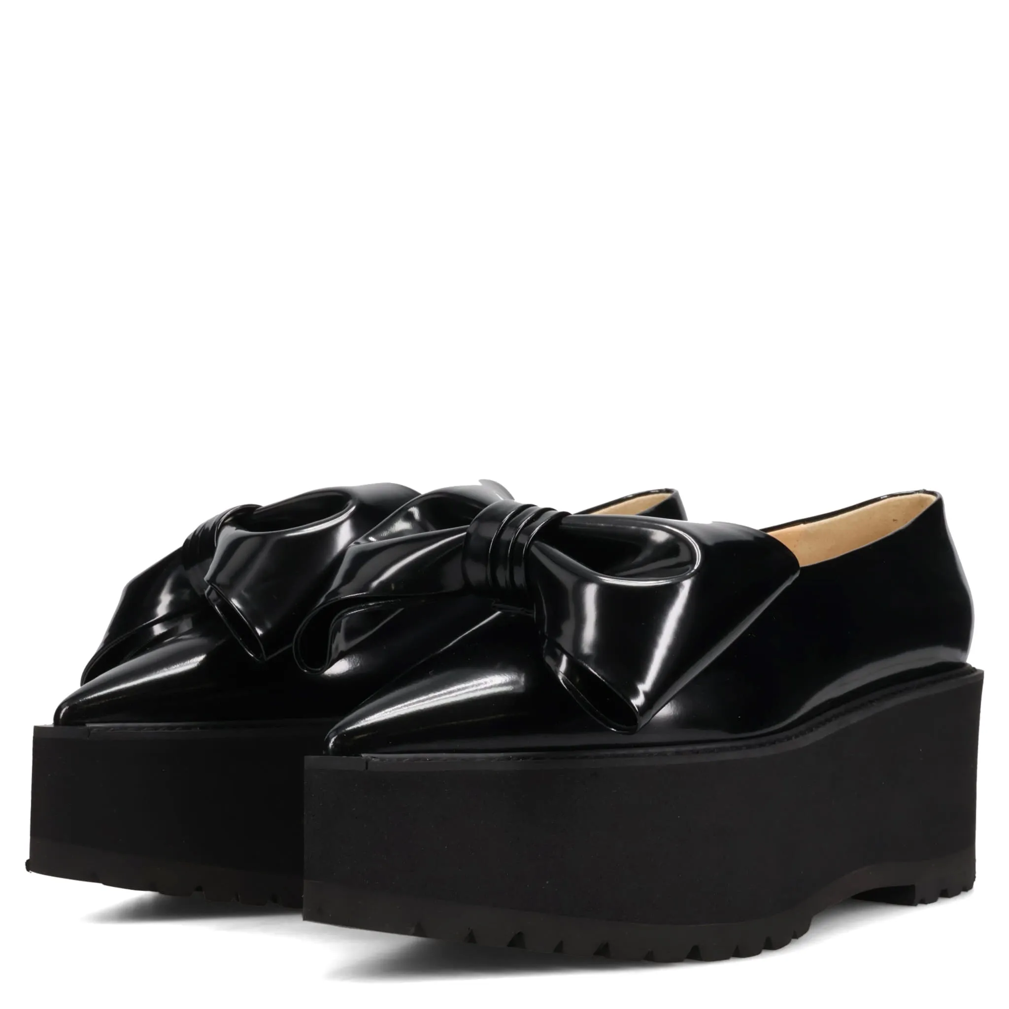 CHUNKY HEEL MOROE FLATS / BLACK