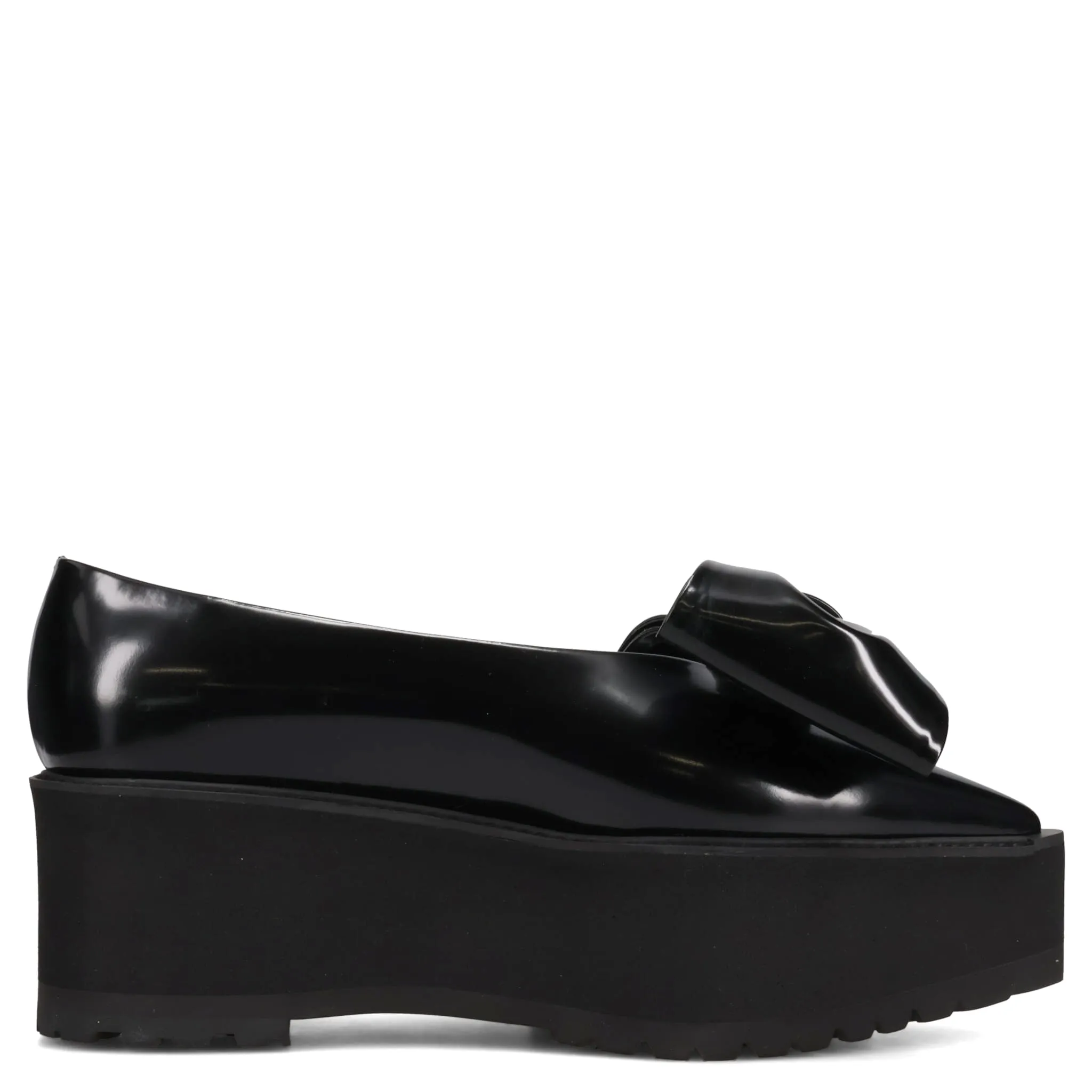 CHUNKY HEEL MOROE FLATS / BLACK