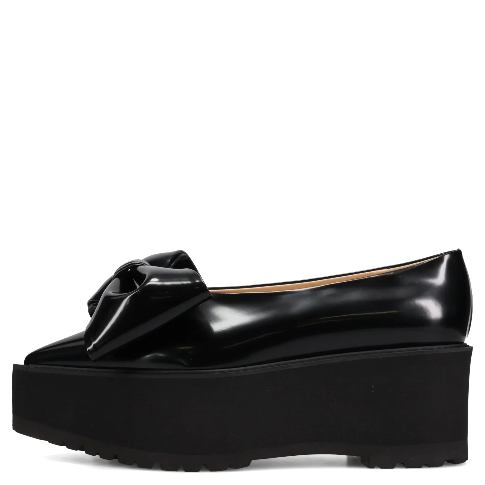 CHUNKY HEEL MOROE FLATS / BLACK