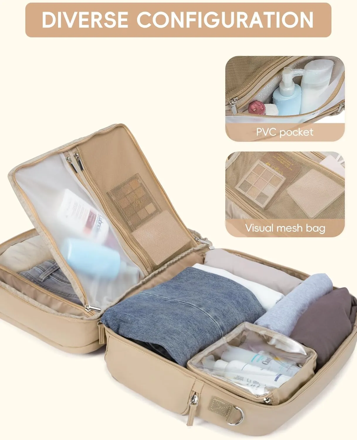 CLUCI Duffle Bag for Business Travel, Weekender Puffer Carry On With Shoe Compartment, Overnight Women's Bag With Laptop Storage