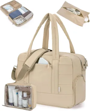 CLUCI Duffle Bag for Business Travel, Weekender Puffer Carry On With Shoe Compartment, Overnight Women's Bag With Laptop Storage