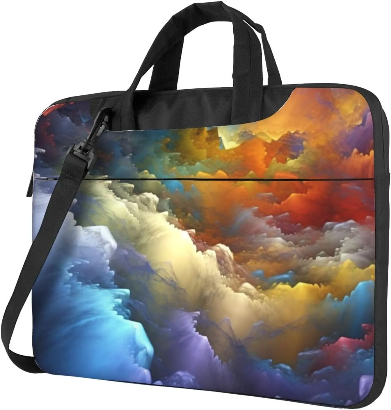 colorful cloud layer Print Laptop Shoulder Bag With Shoulder Strap Briefcase Slim Computer Bag For Women Men