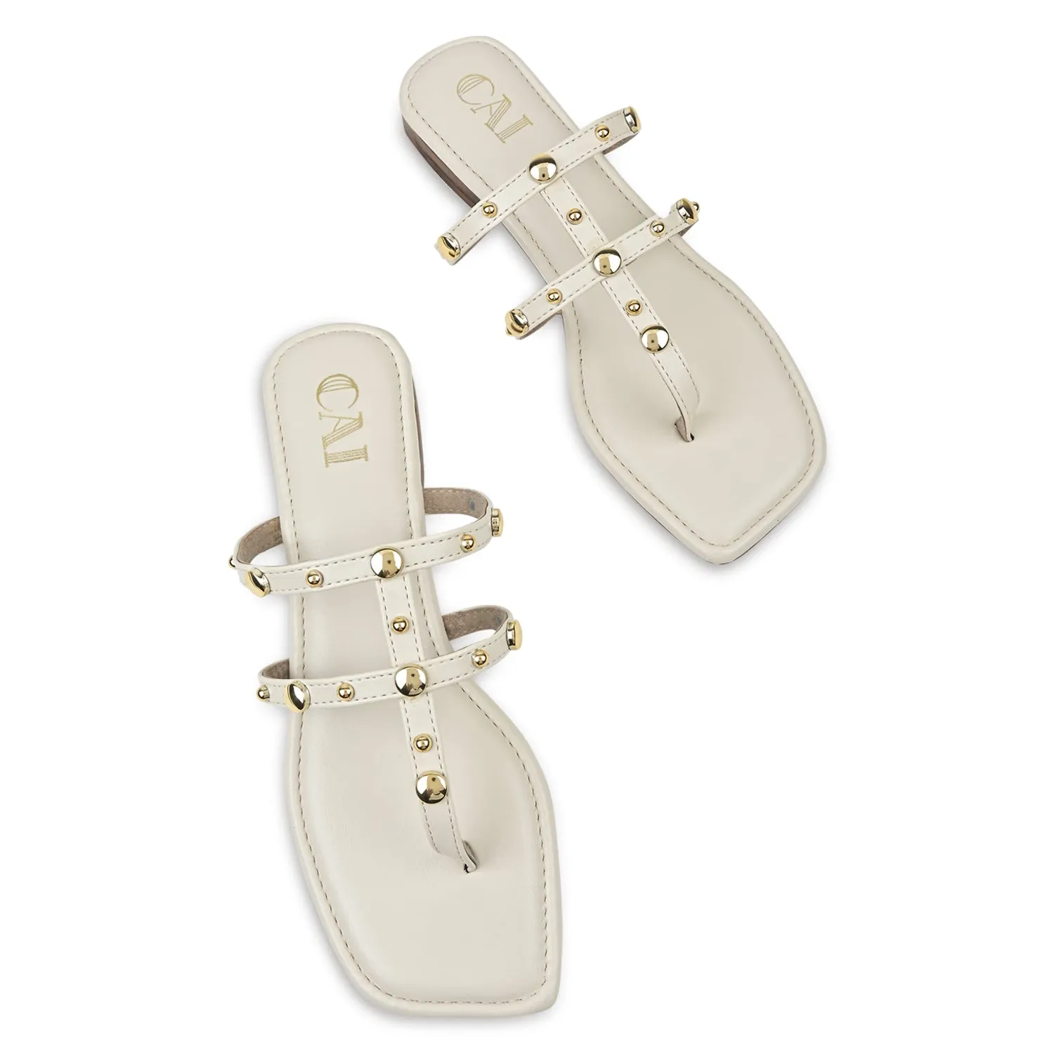 Cream Rivet Flats