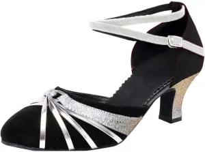 CsgrFagr Women's Prom Ballroom Latin Salsa Dance Shoes Square Dance Shoes Tan Small Heels Women (Silver, 7)